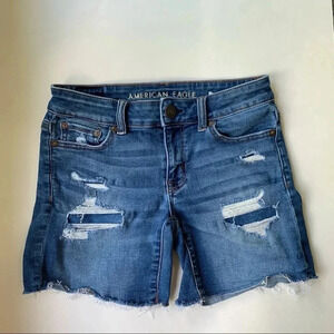 American Eagle midi distressed shorts size 0
